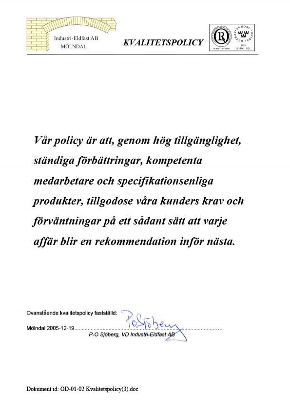 Kvalitetspolicy