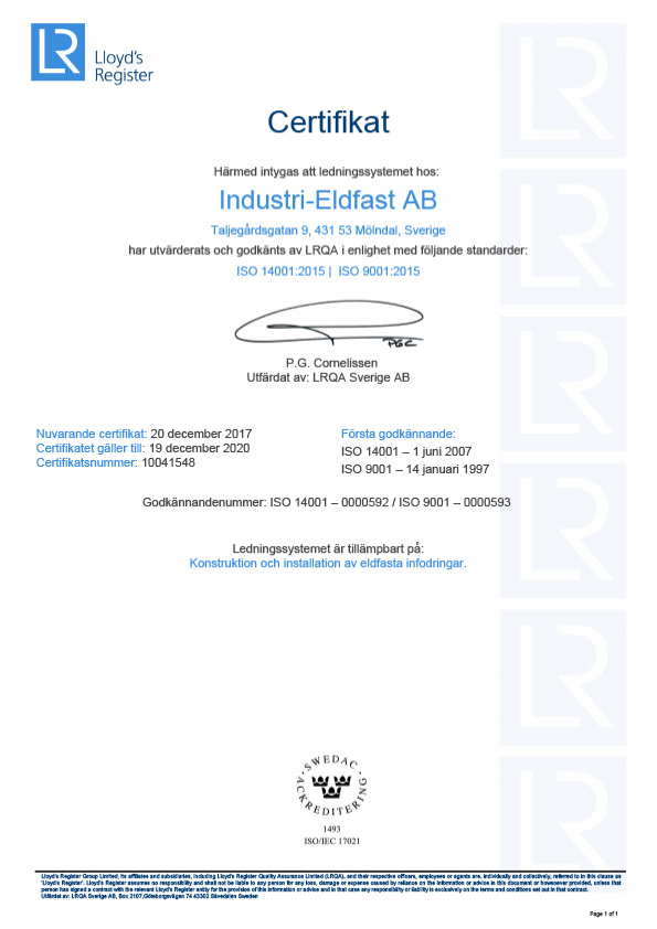 ISO 14001:2015 ISO 9001, Svensk